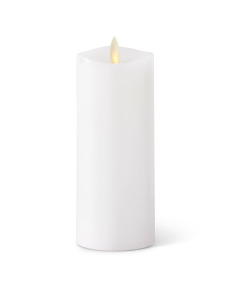 2 x 6.25 Inch White Wax Slim Indoor Pillar Luminara Candle Remote Ready