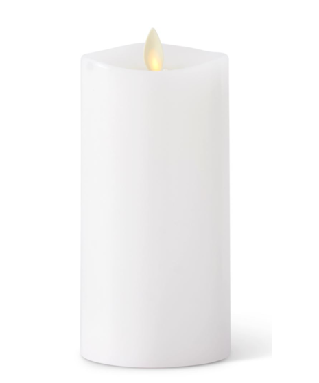 3 x 6.5 Inch White Wax Indoor Pillar Luminara Candle Remote Ready