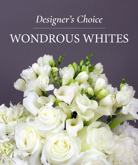 Wondrous Whites - Designer's Choice Vased Bouquet