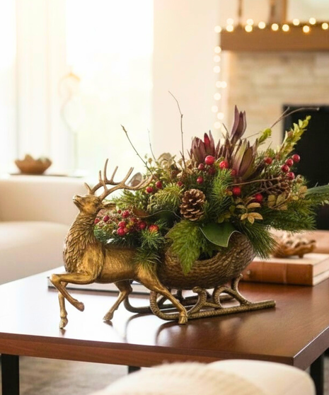 Gilded Woodland Sleigh