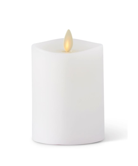 3 x 4.5 Inch White Wax Indoor Pillar Luminara Candle Remote Ready