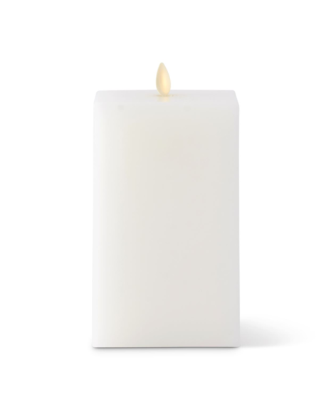 4 X 7.5 INCH WHITE WAX INDOOR SQUARE LUMINARA CANDLE