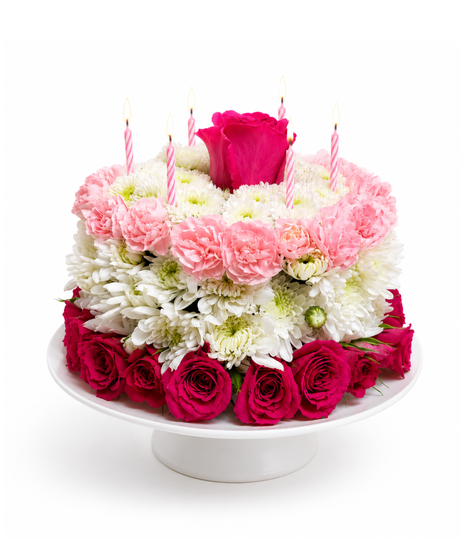 Blush Birthday Bloom Cake